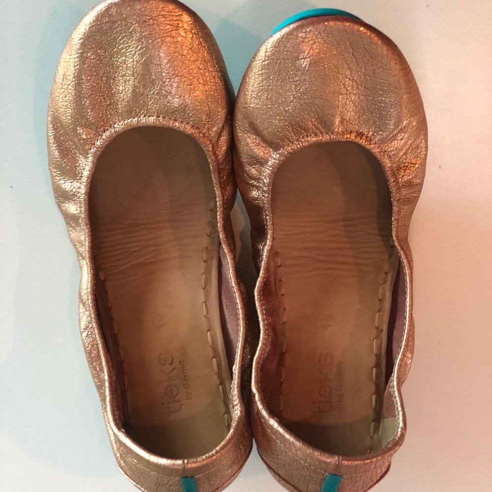 Rose gold glam Tieks, size 10 - like new